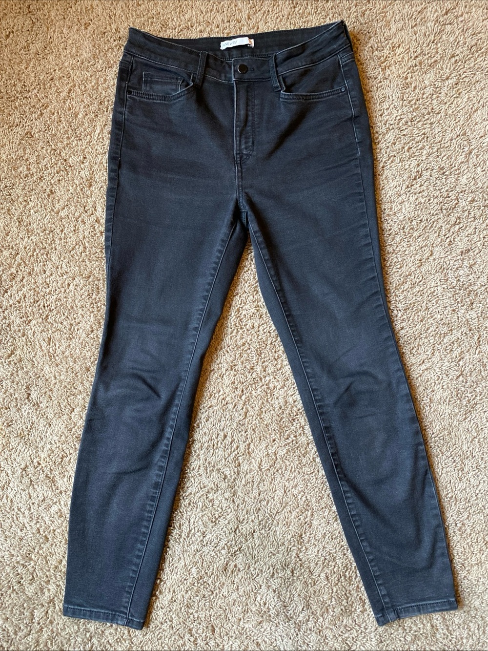 Nine West High Rise Skinny Jeans Womens 8 Black Denim Classic Stretch